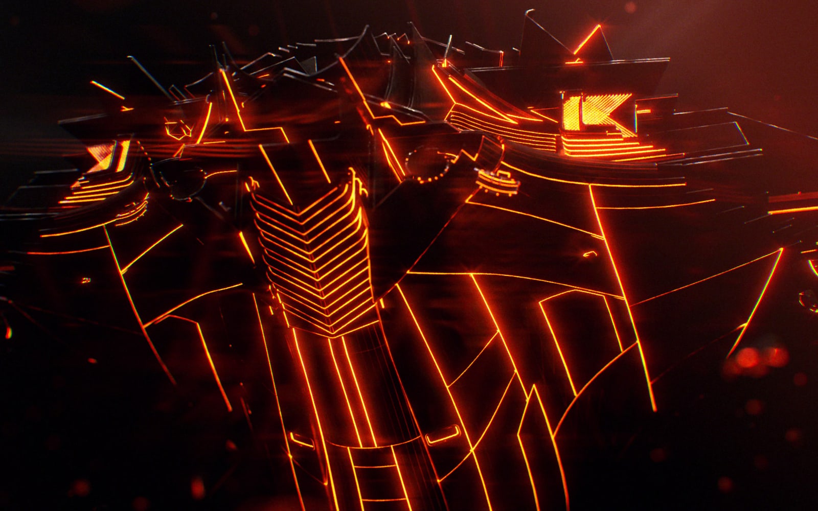 Neon hard-surface 3D motion render